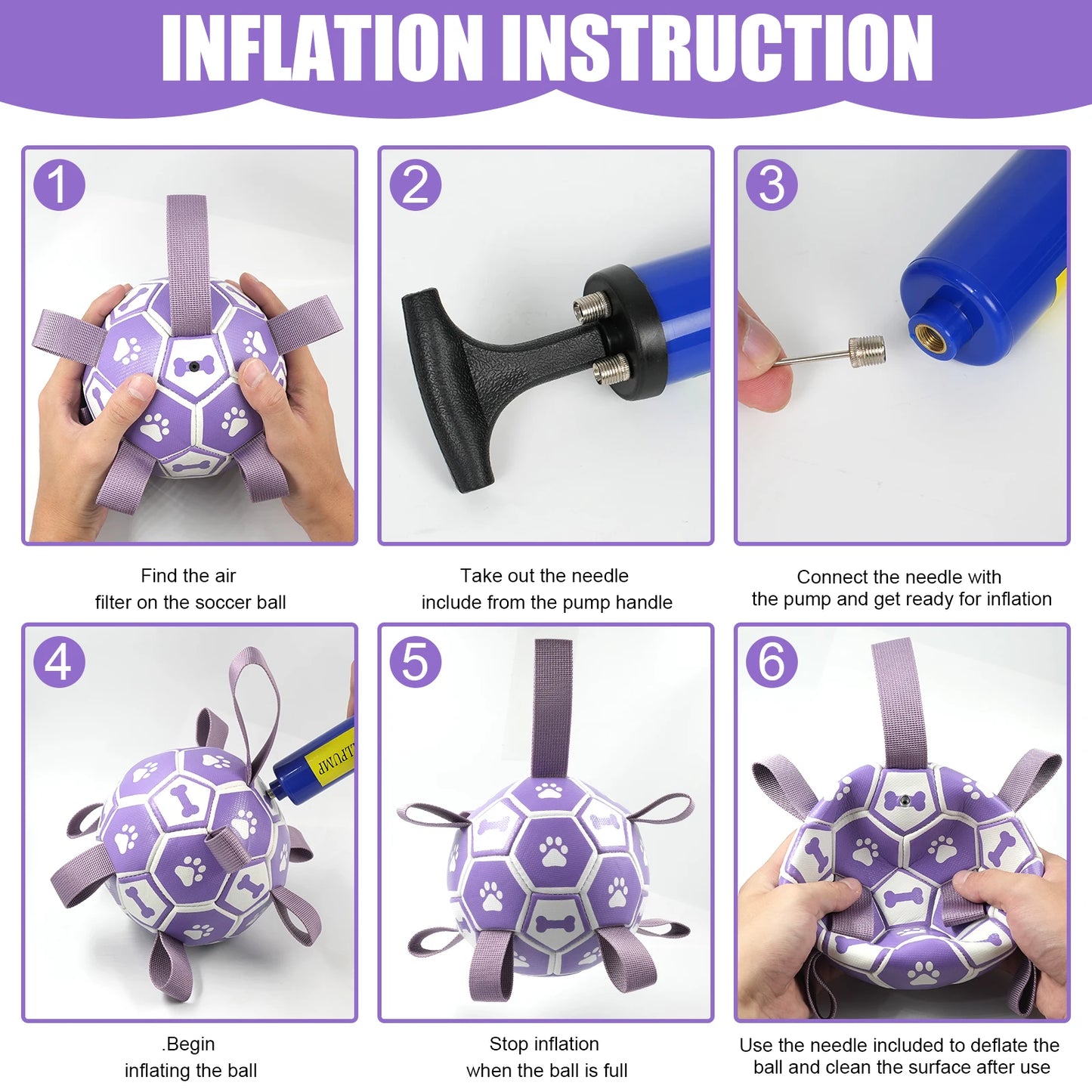 Dog Toys Soccer Ball with Straps, Interactive Dog Toys for Tug of War, Puppy Birthday Gifts, Water Toy, Durable Dogs Balls World