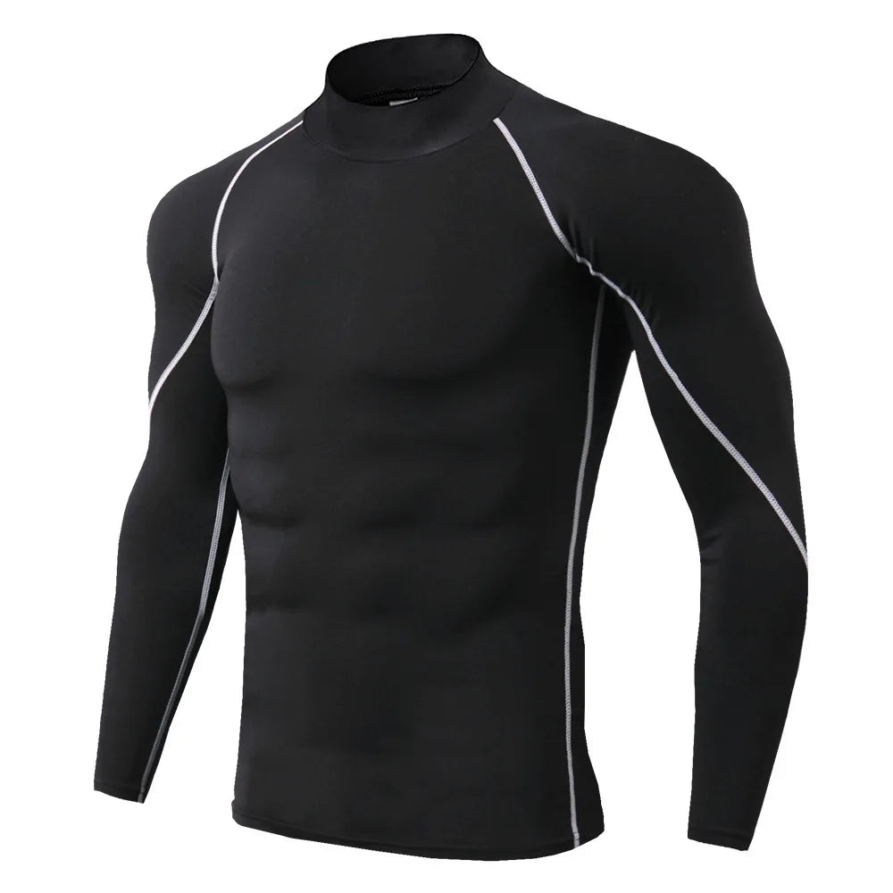 Men Sport T-shirt Quick Dry Bodybuilding Running Shirt Long Sleeve Compression Top Gym T Shirt