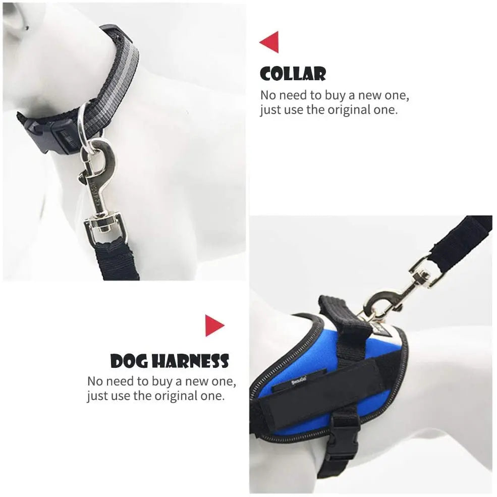 Adjustable Pet Cat Dog Car Seat  Belt Pet Seat Vehicle Dog Harness Lead Clip Safety Lever Traction