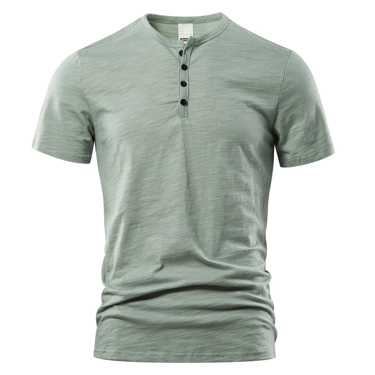 Men Casual Summer Short Sleeve Henry neck T-Shirt