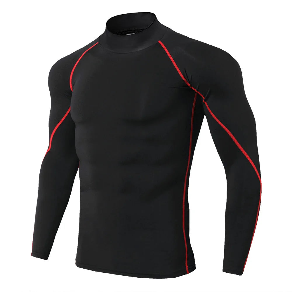 Men Sport T-shirt Quick Dry Bodybuilding Running Shirt Long Sleeve Compression Top Gym T Shirt