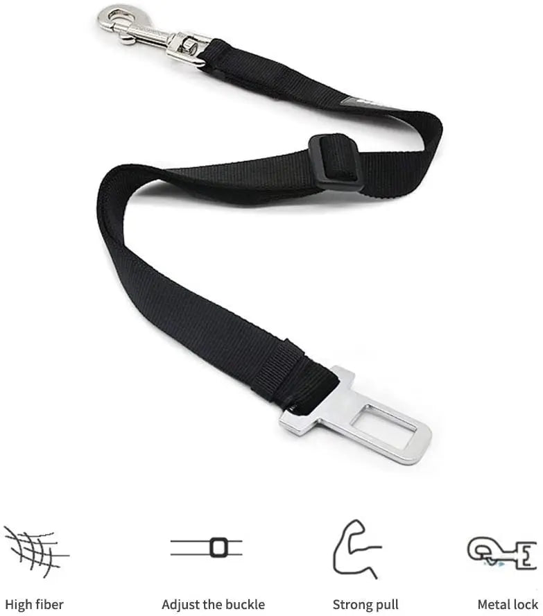 Adjustable Pet Cat Dog Car Seat  Belt Pet Seat Vehicle Dog Harness Lead Clip Safety Lever Traction