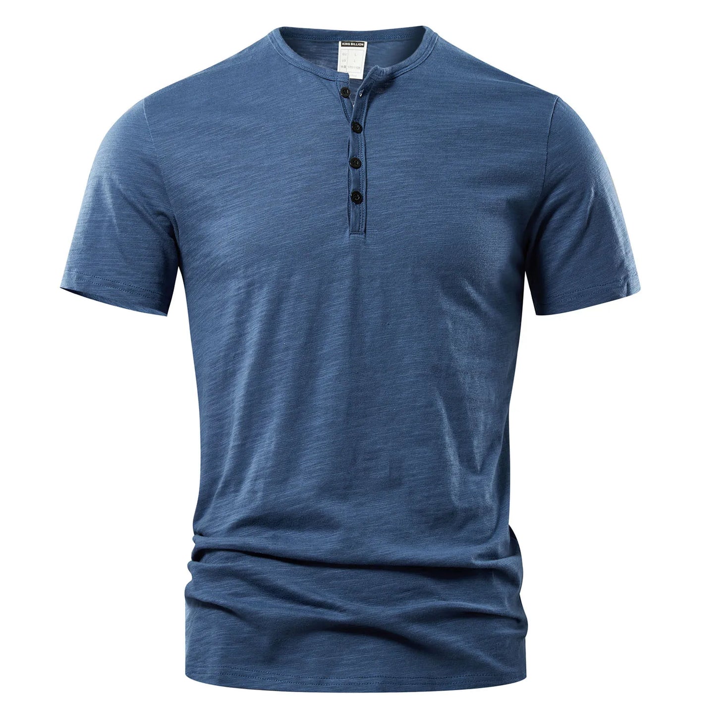 Men Casual Summer Short Sleeve Henry neck T-Shirt