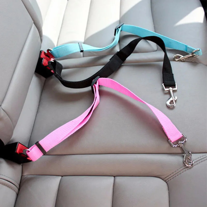 Adjustable Pet Cat Dog Car Seat  Belt Pet Seat Vehicle Dog Harness Lead Clip Safety Lever Traction