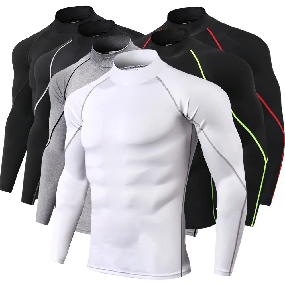 Men Sport T-shirt Quick Dry Bodybuilding Running Shirt Long Sleeve Compression Top Gym T Shirt