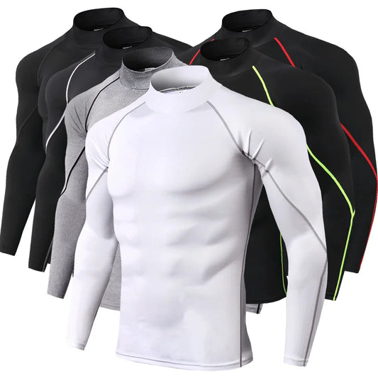 Men Sport T-shirt Quick Dry Bodybuilding Running Shirt Long Sleeve Compression Top Gym T Shirt