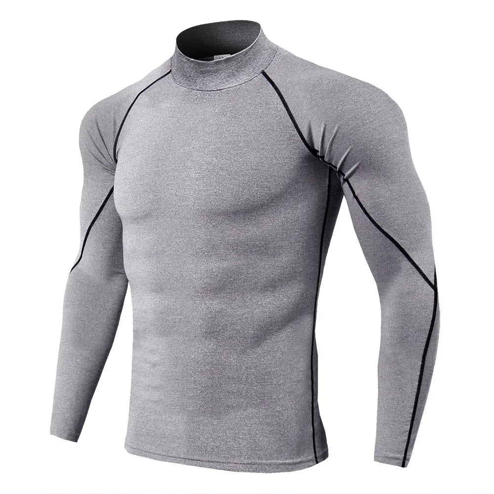 Men Sport T-shirt Quick Dry Bodybuilding Running Shirt Long Sleeve Compression Top Gym T Shirt