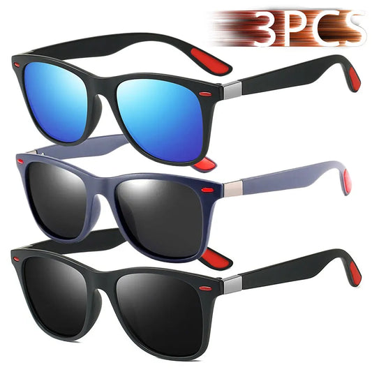 3 Pieces Fashion Unisex Vintage Square Sunglasses For Men Women Driving UV400 Eyewear