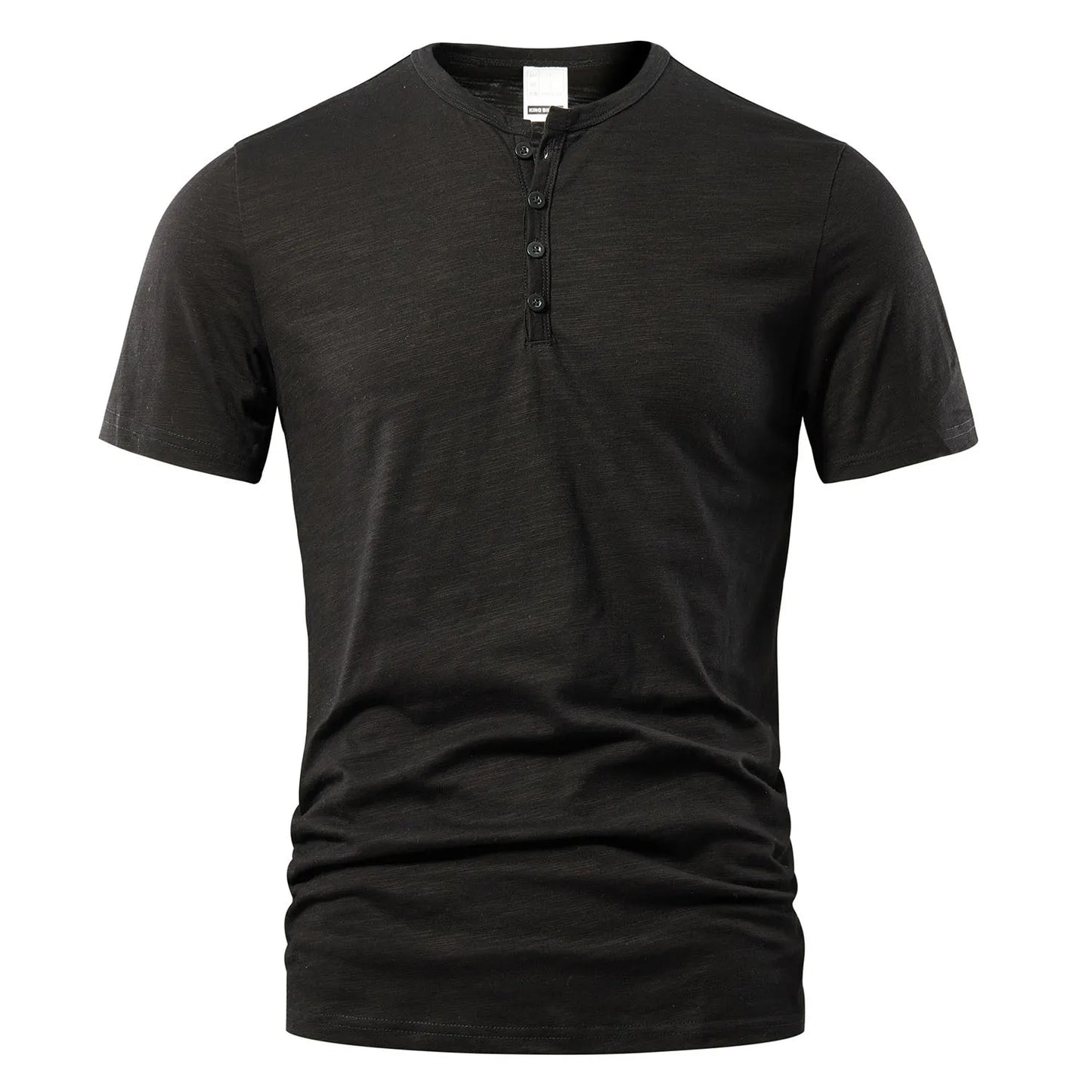 Men Casual Summer Short Sleeve Henry neck T-Shirt
