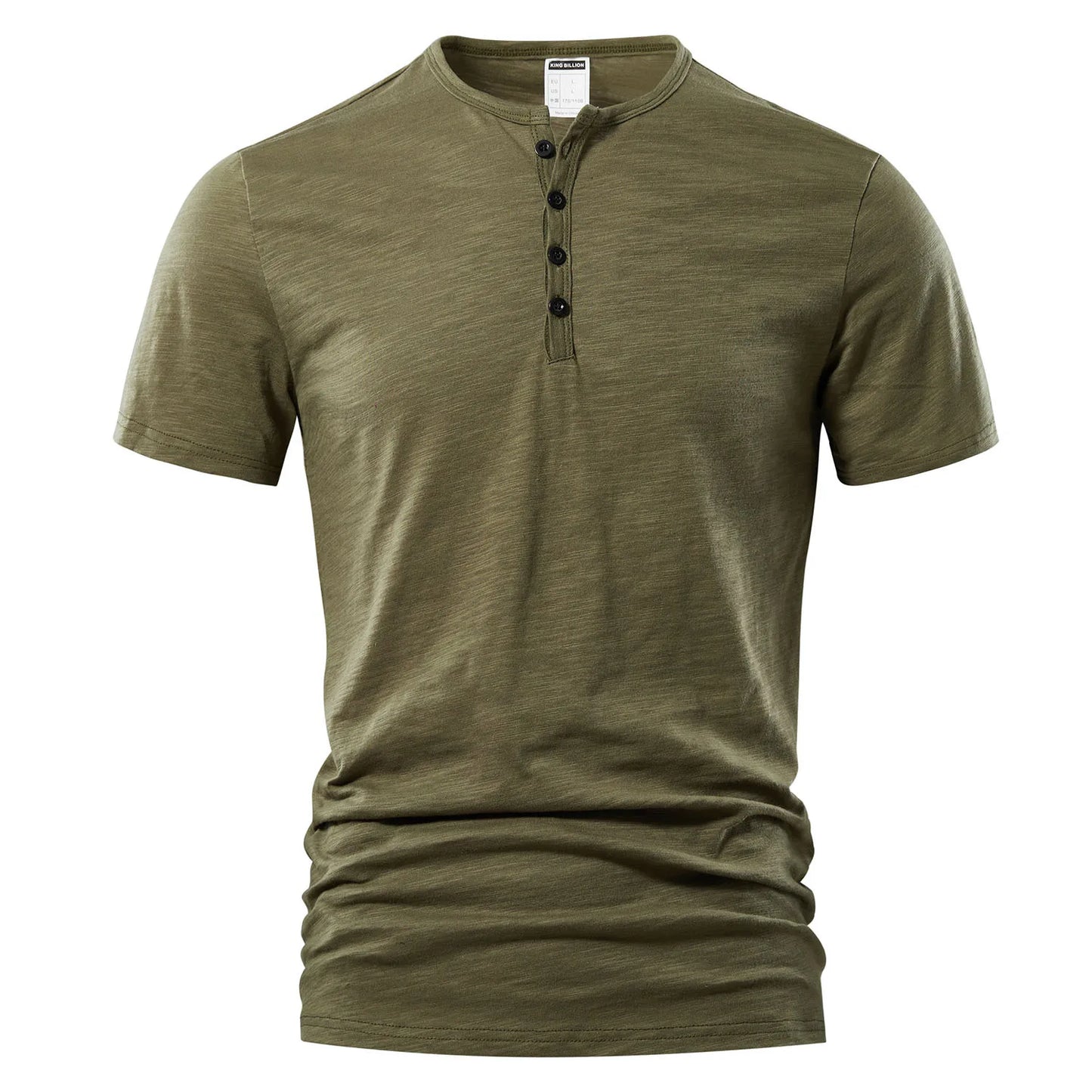 Men Casual Summer Short Sleeve Henry neck T-Shirt