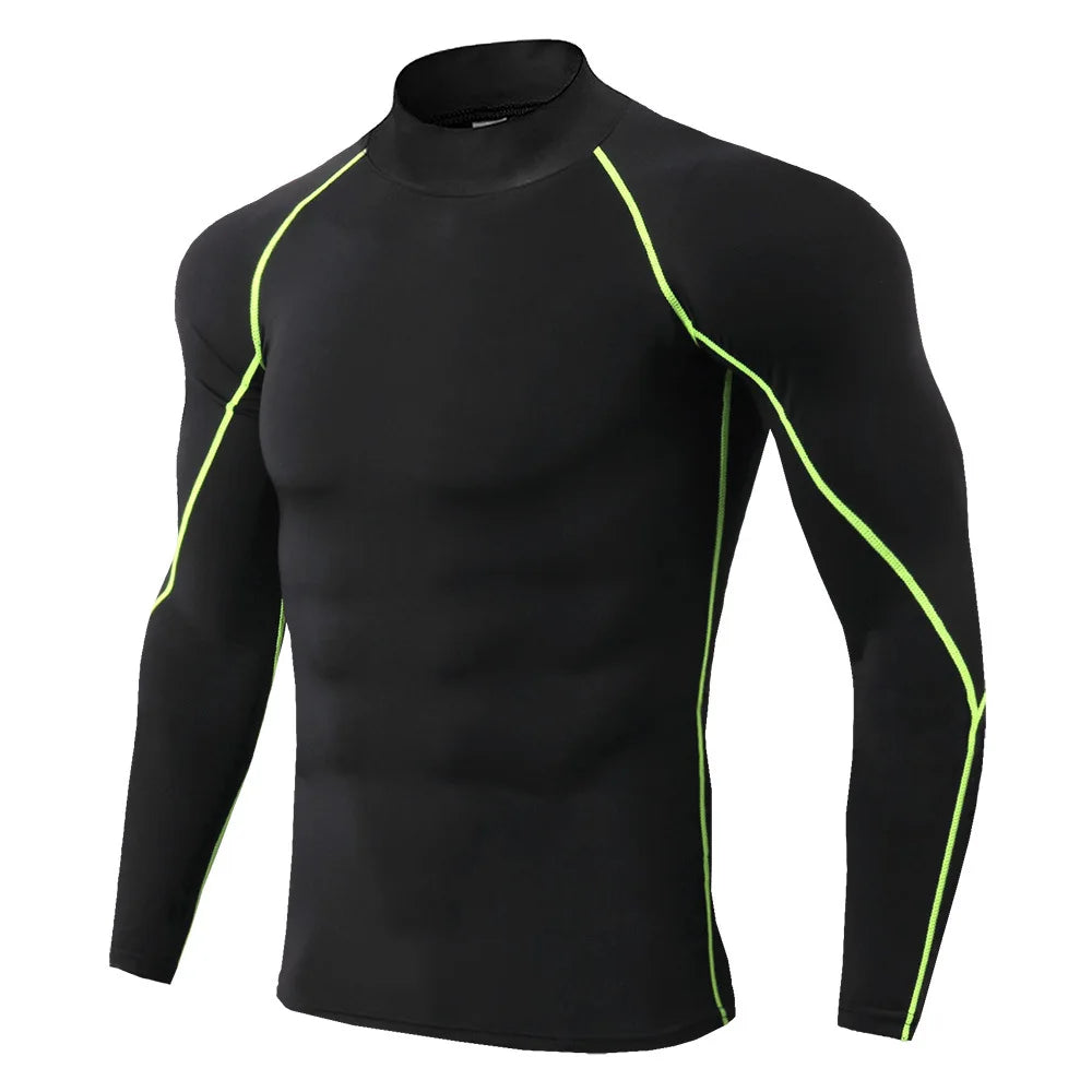 Men Sport T-shirt Quick Dry Bodybuilding Running Shirt Long Sleeve Compression Top Gym T Shirt
