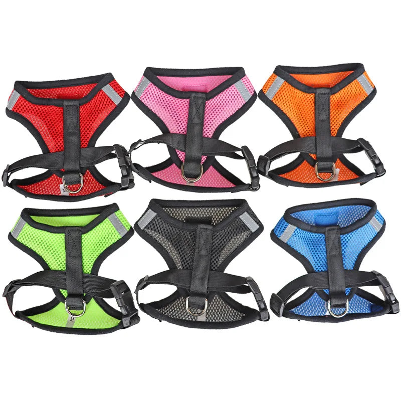 Cat & Dog Harness with Lead Leash Adjustable Vest Polyester Mesh Breathable Harness