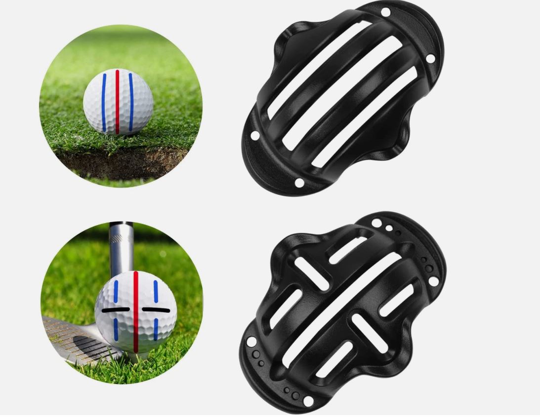 8 Pack Golf Ball Marker Stencil & 4 Markers Golf Alignment Tool